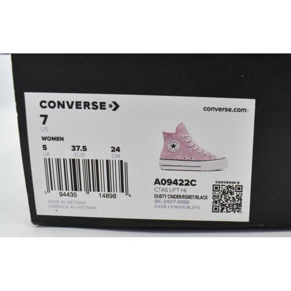 Converse Women 7 Chuck Taylor All Star Glitter Metallic Cinder Platform Sneakers - Picture 13 of 13